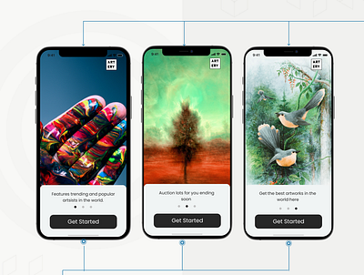 Onboarding screens for Artery app cta design illustration onboarding product design ui user experience ux