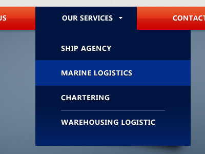 Shipping navigation - WIP blue red shipping white