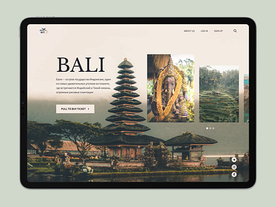 Bali Travel Website bali design desktop logo minimal picture travel typography ui ux