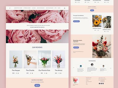 Florist Landing page branding clean decor design desktop florist florist website flower flowers font landing landing page minimal plants typography ui ux web website