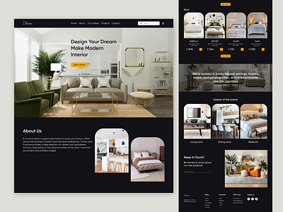 Furniture shop Landing Page bed branding chair clean design desktop desogn furniture homedecor interior landing landing. page logo minimal sofa typography ui ux web web site