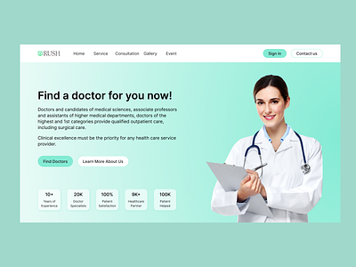 Medical Healthcare service web design branding design desktop doctor health helscre heltcare home pge hospitl logo medical minimal patient service typography ui ux web web site