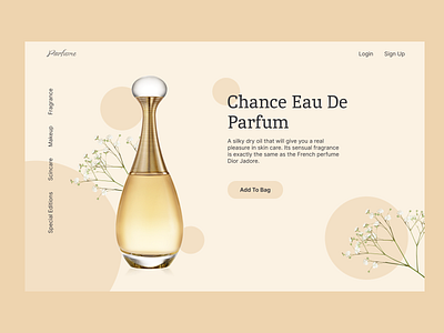 Perfume Website Design aroma beauty body care design desktop frangrance interface logo minimal parfume perffume typography ui ux web website