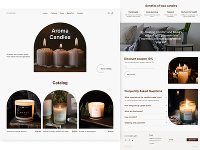 Web Design for Candles Store aroma beauty candel candles catalog design desktop figma home interior logo minimal online shop product shop typography ui ux web website