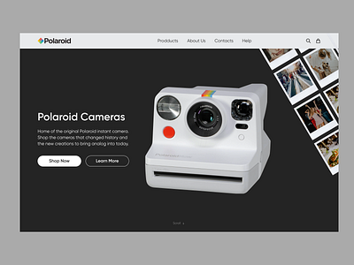 Polaroid - Product Page camera design desktop logo minimal photo polaroid typography ui ux web