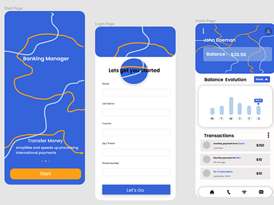 UI / UX bank app design