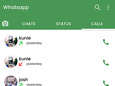 Whatsapp calls log