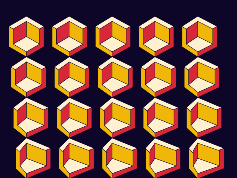 Isometric Cube Rooms design flat illustration minimal p5 p5js vector web