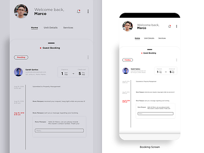 UI Study #3 - Booking Screen app app design booking booking app checkin dashboard guest ui