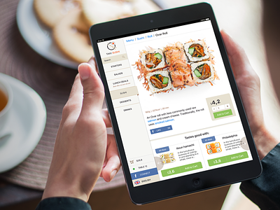 Taki Sushi iPad Menu design food interface ipad japan sushi ui ux