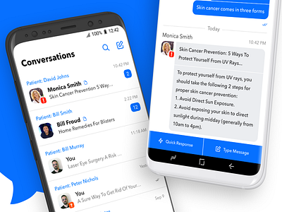 Secure Messenger for Doctors android app appdesign application blue clean design flat interface messenger ui ux