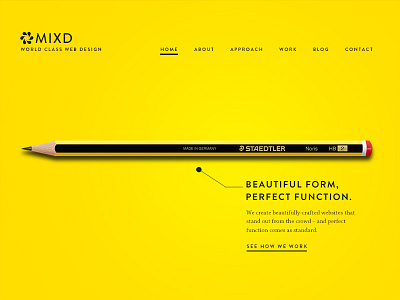 Mixd home page (Pencil)