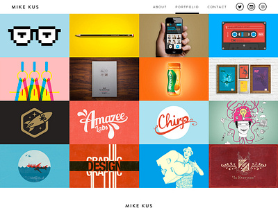 mikekus.com portfolio overview on mobile by Mike Kus on Dribbble