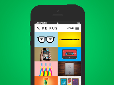 mikekus.com portfolio overview on mobile