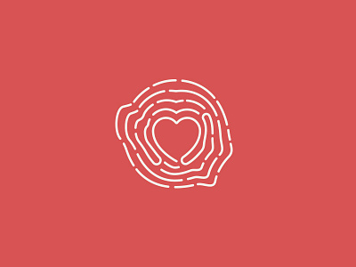 Tree trunk heart mark branding graphics icon identity logo mark red vector web