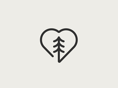 Tree heart logo mark