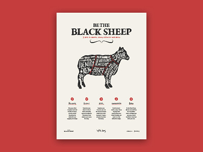 Be The Black Sheep conference design illustration poster print process red texture typography