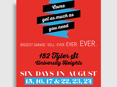 Garage "Sell" Flyer design flyer typography