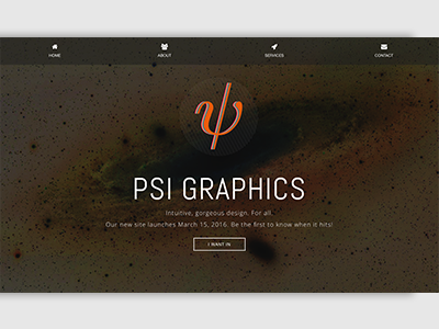 Psi Graphics - Coming Soon Page coming soon page landing page logo design