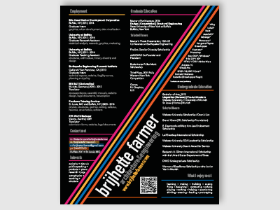 Neon Resume black bold graphic design neon resume strange