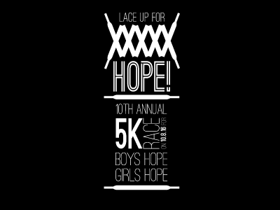 Lace Up for Hope | 5K T-Shirt Design 5k design non profit running t shirt