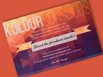 Postcard for KolourConscious boxes colorful information postcard