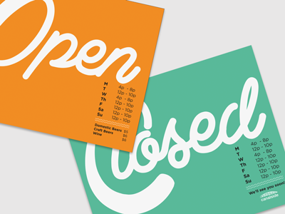 Open and Closed Signage for Canalside