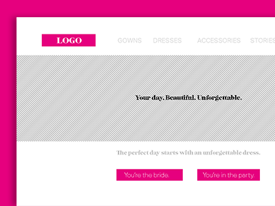 Preliminary Mockup - A Bridal Website