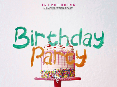Birthday Party Font birthday birthday font branding font design design font display font font illustration logo logo font modern font typeface