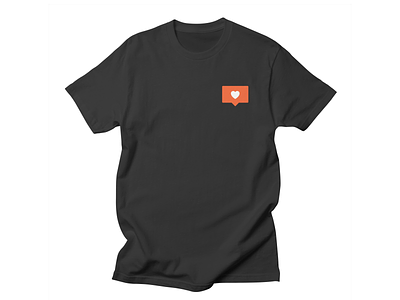 Instalover Tshirt design black heart icon icon instagram notification orange tee tshirt