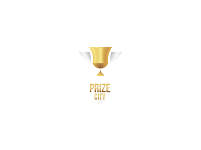 Logo for PrizeCity LLC club contest gold luxurious music night life prize wings