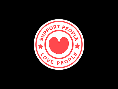 Support People <3 Love People badge heart logo love love people pink round logo support support people