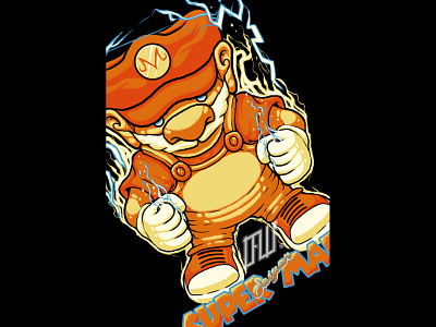 Super Saiyan Mario design graphic design illustration