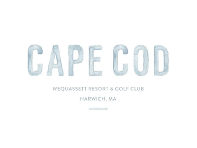 Cape Cod Invite blue cape cod hand lettering invitation lettering print resort save the date typography watercolor