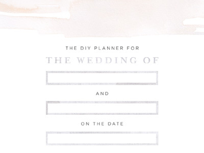 Wedding Planner Cover border cover design details grey type typography watercolor wedding