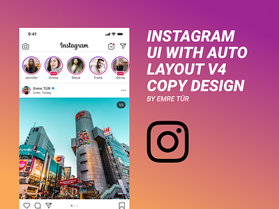 Instagram UI with Auto Layout V4 Copy Design auto layout instagram ui