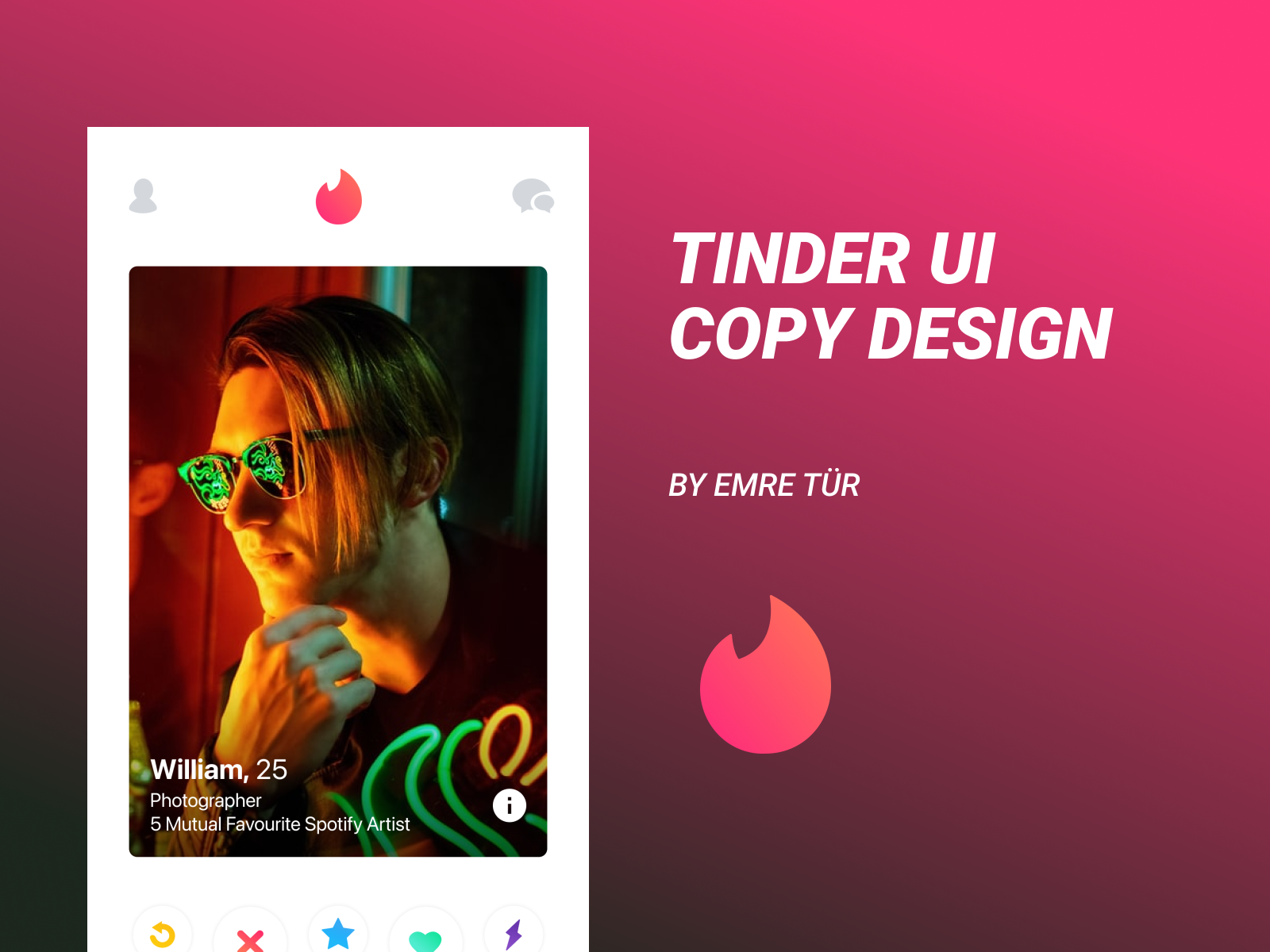 Tinder UI Copy Design by EMRE TÜR on Dribbble