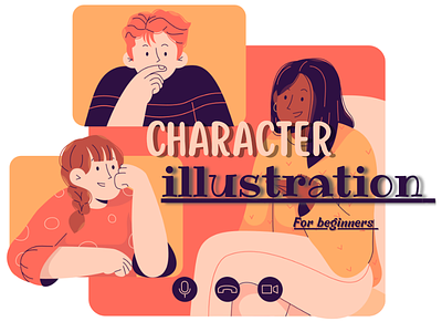 Simple banner for Character illustration for beginners design illustration