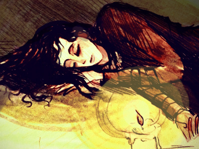 Sleeper graphic novel illustration ink light pen prismacolor woman