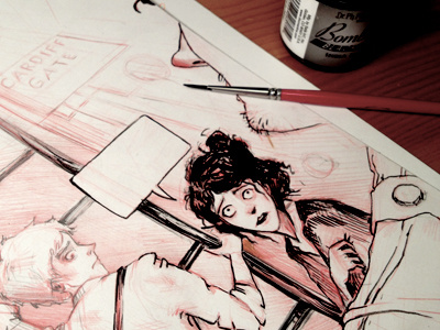 Inking brush comic graphic novel illustration ink process