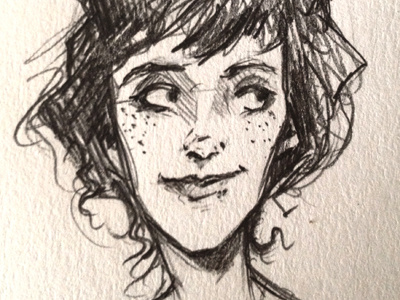 Smile character design graphite illustration sketch smile woman
