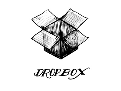 Dropbox playoff pen ink illustration drawing drop box