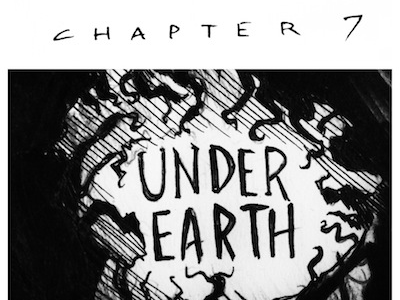 Under Earth chapter design graphic novel illustration ink lettering monochrome nameless pen tree