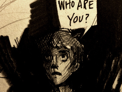 Who Are You? boy graphic novel illustration ink lettering panel wip