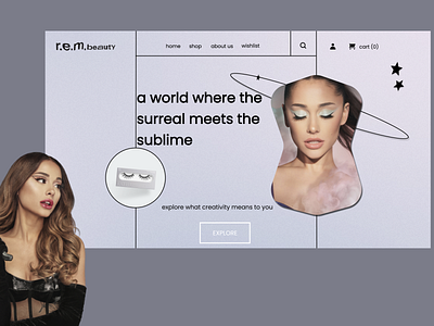 r.e.m beauty by Ariana Grande website concept