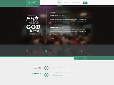 Uplift Flat Web church flat green homepage icons logo typography uplift web website