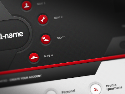 Alternative Nav black buttons header navigation red textures ui website