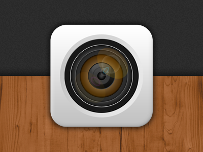 iOS Camera Icon camera icon ios lens texture wood