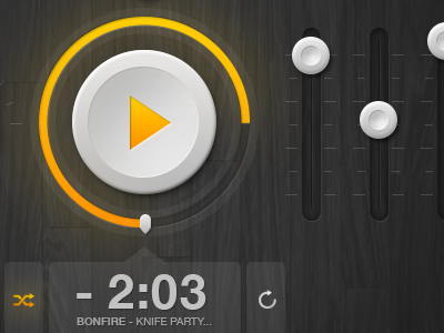 Music Player WIP button grey music orange player slider texture ui