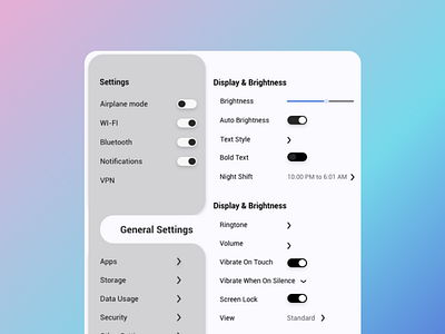 Settings App #DailyUI 3d app design graphic design illustration ui user user interface ux web design